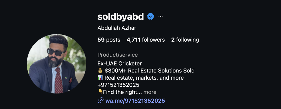 Abdullah Azhar Instagram profile